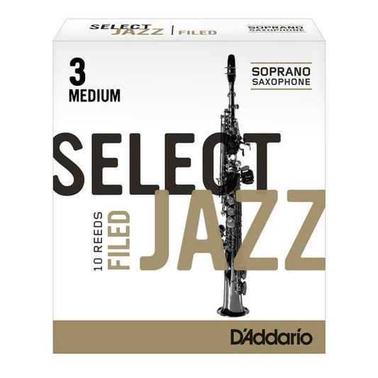 D'Addario Select Jazz Soprano Saxophone Reeds (Filed)